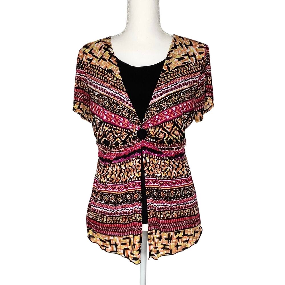 Notations Multicolor Layered Look Blouse Top Small